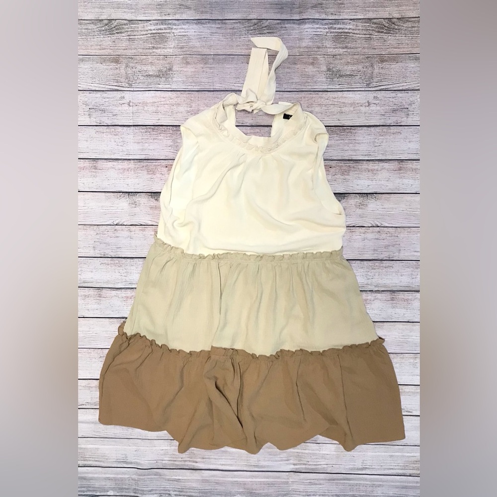 Strut & Bolt Large Charming Cream and Tan Women’s Dress